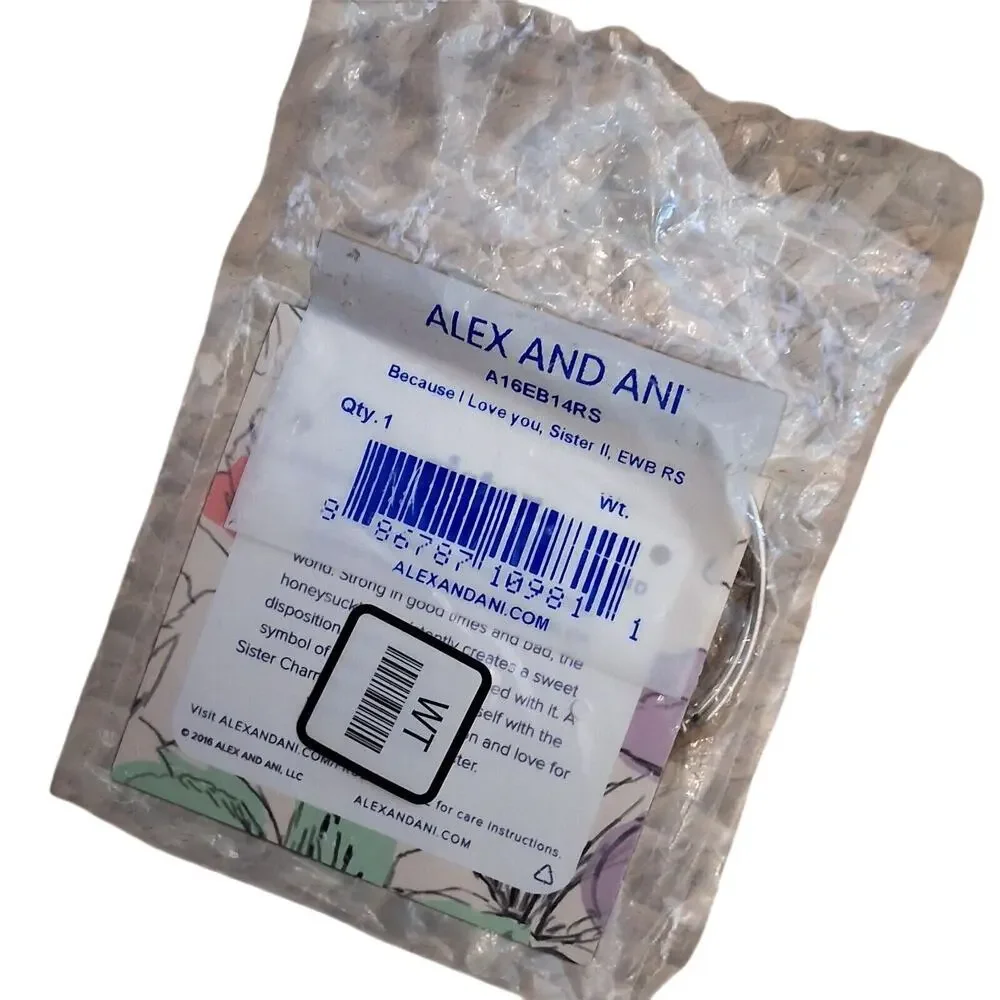 NEW in‎ Packaging Alex and Ani Because I Love You Sis II Wrap Bracelet- F6